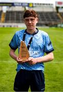 7 June 2025; Kyle Comerford of Dublin with his player of the match after the Electric Ireland Celtic Challenge Corn John Scott final match between Clare and Dublin at FBD Semple Stadium in Thurles, Tipperary. Photo by Michael P Ryan/Sportsfile