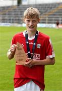 7 June 2025; Ben Geary of Cork White with his player of the match award after the Electric Ireland Celtic Challenge Corn Michael Hogan final match between Tipperary Gold and Cork White at FBD Semple Stadium in Thurles, Tipperary. Photo by Michael P Ryan/Sportsfile