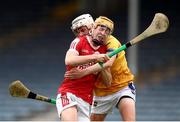 7 June 2025; Gavin O’Callaghan of Cork White in action against Cormac Kennedy of Tipperary Gold during the Electric Ireland Celtic Challenge Corn Michael Hogan final match between Tipperary Gold and Cork White at FBD Semple Stadium in Thurles, Tipperary. Photo by Michael P Ryan/Sportsfile