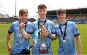 7 June 2025; Dublin players celebrate after the Electric Ireland Celtic Challenge Corn John Scott final match between Clare and Dublin at FBD Semple Stadium in Thurles, Tipperary. Photo by Michael P Ryan/Sportsfile