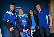 7 June 2025; Leinster players Caelan Doris and Josh van der Flier with supporters in Autograph Alley before the United Rugby Championship semi-final match between Leinster and Glasgow Warriors at the Aviva Stadium in Dublin. Photo by Seb Daly/Sportsfile