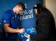 7 June 2025; Leinster players Caelan Doris and Josh van der Flier with supporters in Autograph Alley before the United Rugby Championship semi-final match between Leinster and Glasgow Warriors at the Aviva Stadium in Dublin. Photo by Seb Daly/Sportsfile