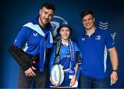 7 June 2025; Leinster players Caelan Doris and Josh van der Flier with supporters in Autograph Alley before the United Rugby Championship semi-final match between Leinster and Glasgow Warriors at the Aviva Stadium in Dublin. Photo by Seb Daly/Sportsfile