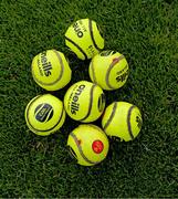 7 June 2025; O'Neills sliotars on the grass before the Munster GAA Hurling Senior Championship final match between Limerick and Cork at TUS Gaelic Grounds in Limerick. Photo by Ray McManus/Sportsfile