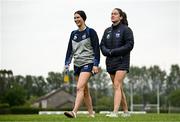 8 June 2025; Waterford players Caragh McCarthy, left, and Aoife Murray before the TG4 All-Ireland Senior Championship match between Waterford and Dublin at Dungarvan GAA Club in Dungarvan, Waterford. Photo by Seb Daly/Sportsfile