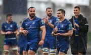 7 June 2025; Leinster players Rónan Kelleher, left, and Scott Penny after the United Rugby Championship semi-final match between Leinster and Glasgow Warriors at the Aviva Stadium in Dublin. Photo by Seb Daly/Sportsfile