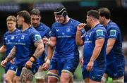 7 June 2025; James Ryan of Leinster, centre, and teammates during the United Rugby Championship semi-final match between Leinster and Glasgow Warriors at the Aviva Stadium in Dublin. Photo by Seb Daly/Sportsfile