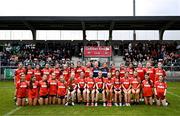8 June 2025; The Armagh team before the LGFA All-Ireland U14 Bronze Final match between Limerick and Armagh at Coralstown/Kinnegad GAA in Westmeath. Photo by Ben McShane/Sportsfile