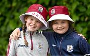 8 June 2025; Galway supporters Lucy Mullen, age 10, left, and Caoimhe Stanford, age 8, from Ardrahan, Galway, before the Leinster GAA Senior Hurling Championship final match between Kilkenny and Galway at Croke Park in Dublin. Photo by Ramsey Cardy/Sportsfile