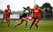 8 June 2025; Action during the LGFA All-Ireland U14 Bronze Final match between Limerick and Armagh at Coralstown/Kinnegad GAA in Westmeath. Photo by Ben McShane/Sportsfile