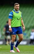 7 June 2025; Jordan Larmour of Leinster before the United Rugby Championship semi-final match between Leinster and Glasgow Warriors at the Aviva Stadium in Dublin. Photo by Seb Daly/Sportsfile