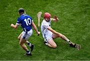 8 June 2025; Cian Boran of Kildare in action against Aidan Corby of Laois during the Joe McDonagh Cup final match between Kildare and Laois at Croke Park in Dublin. Photo by Piaras Ó Mídheach/Sportsfile