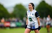 8 June 2025; Hannah Power of Waterford celebrates her side's first goal, an own goal scored by Dublin's Sinéad Goldrick, during the TG4 All-Ireland Senior Championship match between Waterford and Dublin at Dungarvan GAA Club in Dungarvan, Waterford. Photo by Seb Daly/Sportsfile