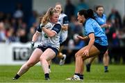 8 June 2025; Chloe Fennell of Waterford in action against Sinéad Goldrick of Dublin during the TG4 All-Ireland Senior Championship match between Waterford and Dublin at Dungarvan GAA Club in Dungarvan, Waterford. Photo by Seb Daly/Sportsfile