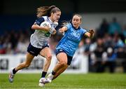 8 June 2025; Katie Murray of Waterford in action against Aoife Curran of Dublin during the TG4 All-Ireland Senior Championship match between Waterford and Dublin at Dungarvan GAA Club in Dungarvan, Waterford. Photo by Seb Daly/Sportsfile