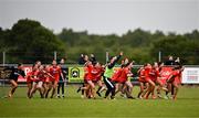 8 June 2025; Armagh players celebrate at the final whistle of the LGFA All-Ireland U14 Bronze Final match between Limerick and Armagh at Coralstown/Kinnegad GAA in Westmeath. Photo by Ben McShane/Sportsfile