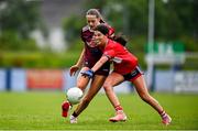 8 June 2025; Action from the LGFA All-Ireland U14 Platinum Final match between Cork and Galway at Nenagh Éire Óg GAA Club in Nenagh, Tipperary. Photo by Tyler Miller/Sportsfile