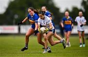 8 June 2025; Action during the LGFA All-Ireland U14 Silver Final match between Tipperary and Cavan at Coralstown/Kinnegad GAA in Westmeath. Photo by Ben McShane/Sportsfile
