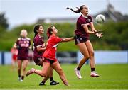8 June 2025; Action from the LGFA All-Ireland U14 Platinum Final match between Cork and Galway at Nenagh Éire Óg GAA Club in Nenagh, Tipperary. Photo by Tyler Miller/Sportsfile
