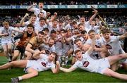 8 June 2025; The Kildare players celebrate after the Joe McDonagh Cup final match between Kildare and Laois at Croke Park in Dublin. Photo by Ramsey Cardy/Sportsfile