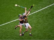 8 June 2025; TJ Reid of Kilkenny in action against Fintan Burke of Galway during the Leinster GAA Senior Hurling Championship final match between Kilkenny and Galway at Croke Park in Dublin. Photo by Piaras Ó Mídheach/Sportsfile