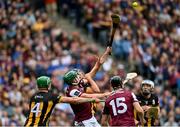 8 June 2025; Cathal Mannion of Galway and Mikey Butler of Kilkenny during the Leinster GAA Senior Hurling Championship final match between Kilkenny and Galway at Croke Park in Dublin. Photo by Ramsey Cardy/Sportsfile