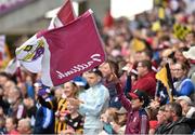 8 June 2025; A Galway supporter during the Leinster GAA Senior Hurling Championship final match between Kilkenny and Galway at Croke Park in Dublin. Photo by Ramsey Cardy/Sportsfile