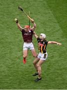 8 June 2025; Conor Whelan of Galway in action against Mikey Carey of Kilkenny during the Leinster GAA Senior Hurling Championship final match between Kilkenny and Galway at Croke Park in Dublin. Photo by Piaras Ó Mídheach/Sportsfile