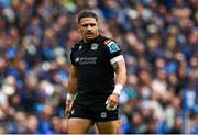 7 June 2025; Sione Tuipulotu of Glasgow Warriors during the United Rugby Championship semi-final match between Leinster and Glasgow Warriors at the Aviva Stadium in Dublin. Photo by Brendan Moran/Sportsfile