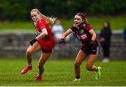 8 June 2025; Action from the LGFA All-Ireland U14 Platinum Final match between Cork and Galway at Nenagh Éire Óg GAA Club in Nenagh, Tipperary. Photo by Tyler Miller/Sportsfile