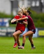 8 June 2025; Action from the LGFA All-Ireland U14 Platinum Final match between Cork and Galway at Nenagh Éire Óg GAA Club in Nenagh, Tipperary. Photo by Tyler Miller/Sportsfile