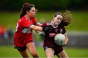 8 June 2025; Action from the LGFA All-Ireland U14 Platinum Final match between Cork and Galway at Nenagh Éire Óg GAA Club in Nenagh, Tipperary. Photo by Tyler Miller/Sportsfile