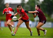 8 June 2025; Action from the LGFA All-Ireland U14 Platinum Final match between Cork and Galway at Nenagh Éire Óg GAA Club in Nenagh, Tipperary. Photo by Tyler Miller/Sportsfile