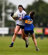 8 June 2025; Action during the LGFA All-Ireland U14 Silver Final match between Tipperary and Cavan at Coralstown/Kinnegad GAA in Westmeath. Photo by Ben McShane/Sportsfile