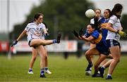 8 June 2025; Action during the LGFA All-Ireland U14 Silver Final match between Tipperary and Cavan at Coralstown/Kinnegad GAA in Westmeath. Photo by Ben McShane/Sportsfile