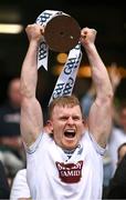 8 June 2025; Kildare captain Rian Boran lifts the Joe McDonagh Cup after the Joe McDonagh Cup final  between Kildare and Laois at Croke Park in Dublin. Photo by Ray McManus/Sportsfile