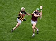 8 June 2025; Cianan Fahy of Galway in action against Jordan Molloy of Kilkenny during the Leinster GAA Senior Hurling Championship final match between Kilkenny and Galway at Croke Park in Dublin. Photo by Piaras Ó Mídheach/Sportsfile