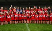 8 June 2025; Cork player celebrate with the cup after the LGFA All-Ireland U14 Platinum Final match between Cork and Galway at Nenagh Éire Óg GAA Club in Nenagh, Tipperary. Photo by Tyler Miller/Sportsfile