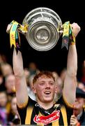 8 June 2025; Kilkenny captain John Donnelly lifts the Bob O'Keeffe Cup after the Leinster GAA Senior Hurling Championship final match between Kilkenny and Galway at Croke Park in Dublin. Photo by Ray McManus/Sportsfile