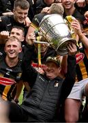 8 June 2025; Kilkenny kitman Dennis 'Rackard' Coady lifts the Bob O'Keeffe Cup after the Leinster GAA Senior Hurling Championship final match between Kilkenny and Galway at Croke Park in Dublin. Photo by Ramsey Cardy/Sportsfile