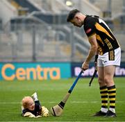 8 June 2025; TJ Reid of Kilkenny with his daughter Harper after the Leinster GAA Senior Hurling Championship final match between Kilkenny and Galway at Croke Park in Dublin. Photo by Ramsey Cardy/Sportsfile