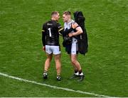 8 June 2025; Galway goalkeeper Darragh Walsh is consoled by Kilkenny goalkeeper Eoin Murphy after the Leinster GAA Senior Hurling Championship final match between Kilkenny and Galway at Croke Park in Dublin. Photo by Piaras Ó Mídheach/Sportsfile