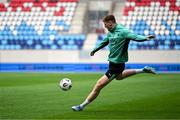 9 June 2025; Jake O'Brien during a Republic of Ireland training session at the Stade de Luxembourg in Luxembourg. Photo by Stephen McCarthy/Sportsfile