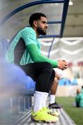 9 June 2025; Andrew Omobamidele during a Republic of Ireland training session at the Stade de Luxembourg in Luxembourg. Photo by Stephen McCarthy/Sportsfile