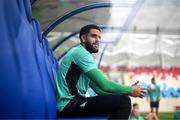 9 June 2025; Andrew Omobamidele during a Republic of Ireland training session at the Stade de Luxembourg in Luxembourg. Photo by Stephen McCarthy/Sportsfile