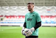 9 June 2025; Goalkeeper Josh Keeley during a Republic of Ireland training session at the Stade de Luxembourg in Luxembourg. Photo by Stephen McCarthy/Sportsfile