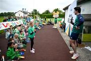 9 June 2025; Dare to Believe ambassador Daire Lynch at Lisronagh National School, Clonmel, as part of the Dare to Believe programme to inspire the next generation, sponsored by Allianz. Photo by David Fitzgerald/Sportsfile