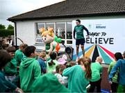 9 June 2025; Dare to Believe ambassador Daire Lynch at Lisronagh National School, Clonmel, as part of the Dare to Believe programme to inspire the next generation, sponsored by Allianz. Photo by David Fitzgerald/Sportsfile