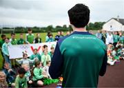 9 June 2025; Dare to Believe ambassador Daire Lynch at Lisronagh National School, Clonmel, as part of the Dare to Believe programme to inspire the next generation, sponsored by Allianz. Photo by David Fitzgerald/Sportsfile