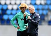 9 June 2025; Head coach Heimir Hallgrimsson and John Joe Patrick Finn during a Republic of Ireland training session at the Stade de Luxembourg in Luxembourg. Photo by Stephen McCarthy/Sportsfile